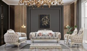 Set Sofa Klasik Ruang Tamu Cantik Ukir Jepara