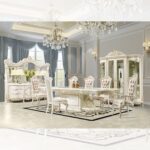 Set Meja Makan Duco Putih Klasik Mewah